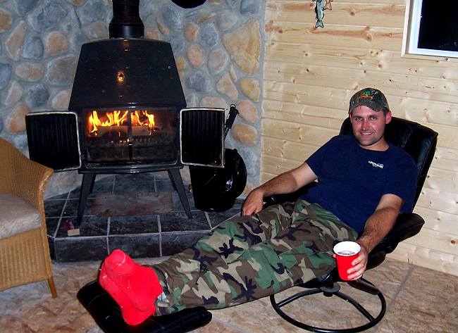 corner woodstove