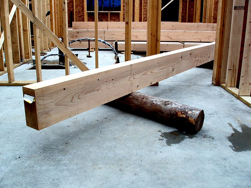 solid wood beam ready to set into its pocket