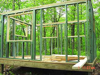 steel studs with wood liners for windows and doors