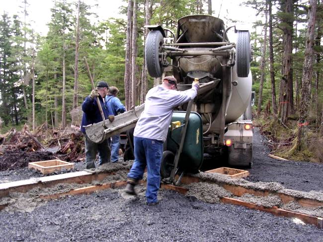 pouring the footings