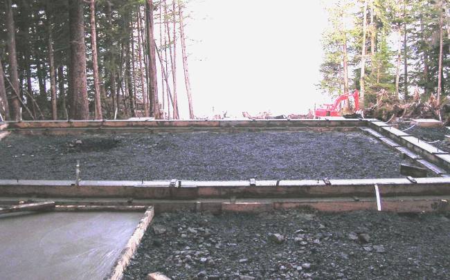 finished concrete footing and stemwall pour