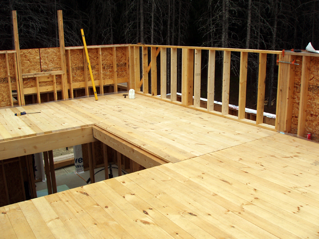 2x6 loft decking laid in place