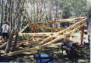 the collapsed A-frames after the second one hit the first