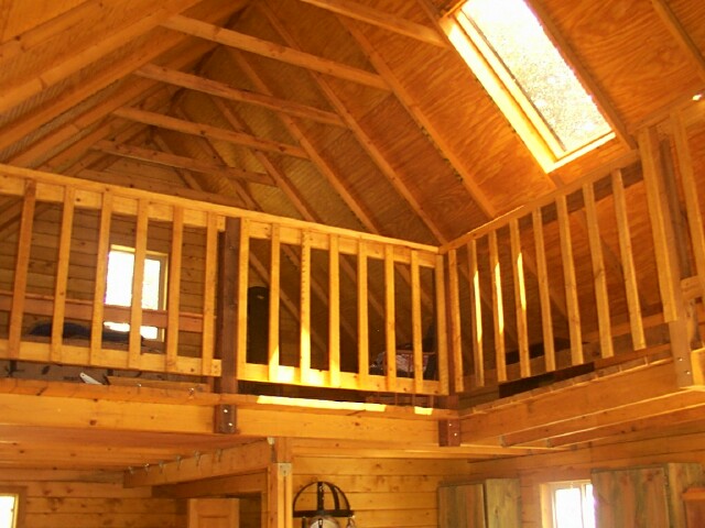 looking up to the loft and catwalk from the main floor