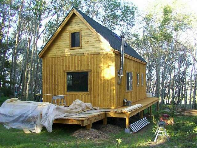 front and side decks of the 14x24 cabin