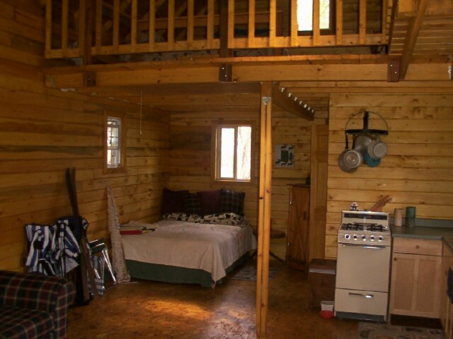 looking from the living area toward the downstairs bed area
