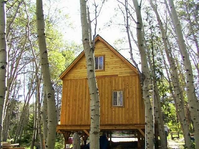 rear wall of the 14x24 cabin