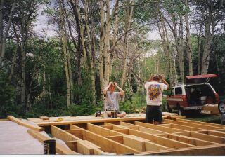 building the deck out of rough-cut lumber
