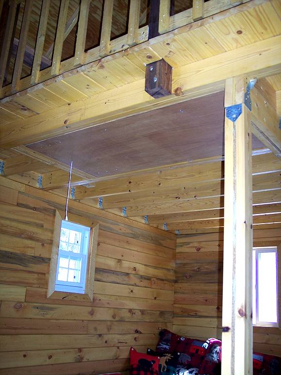 pull down loft ladder closed against the loft floor