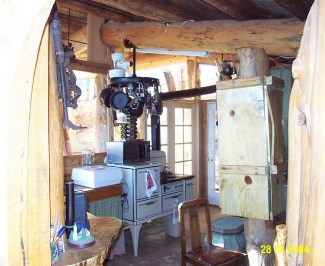 kitchen and old cook stove area