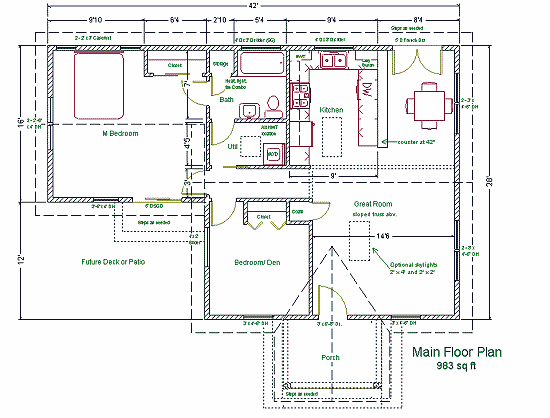 Printable Volks Cottage floor plan